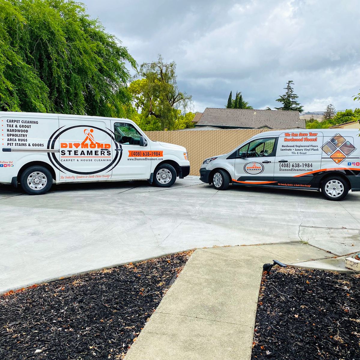 Diamond Steamers branded carpet cleaning van