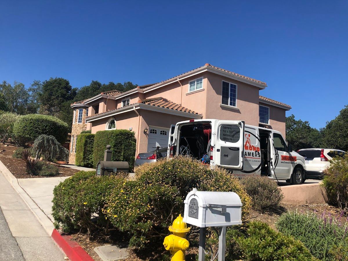 Diamond Steamers technician George deep steam cleaning living room carpet in a Dallas, TX family home