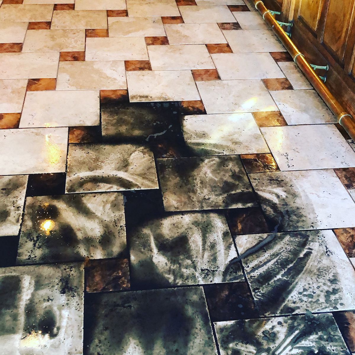 Before and after tile and grout cleaning by Diamond Steamers in Dallas