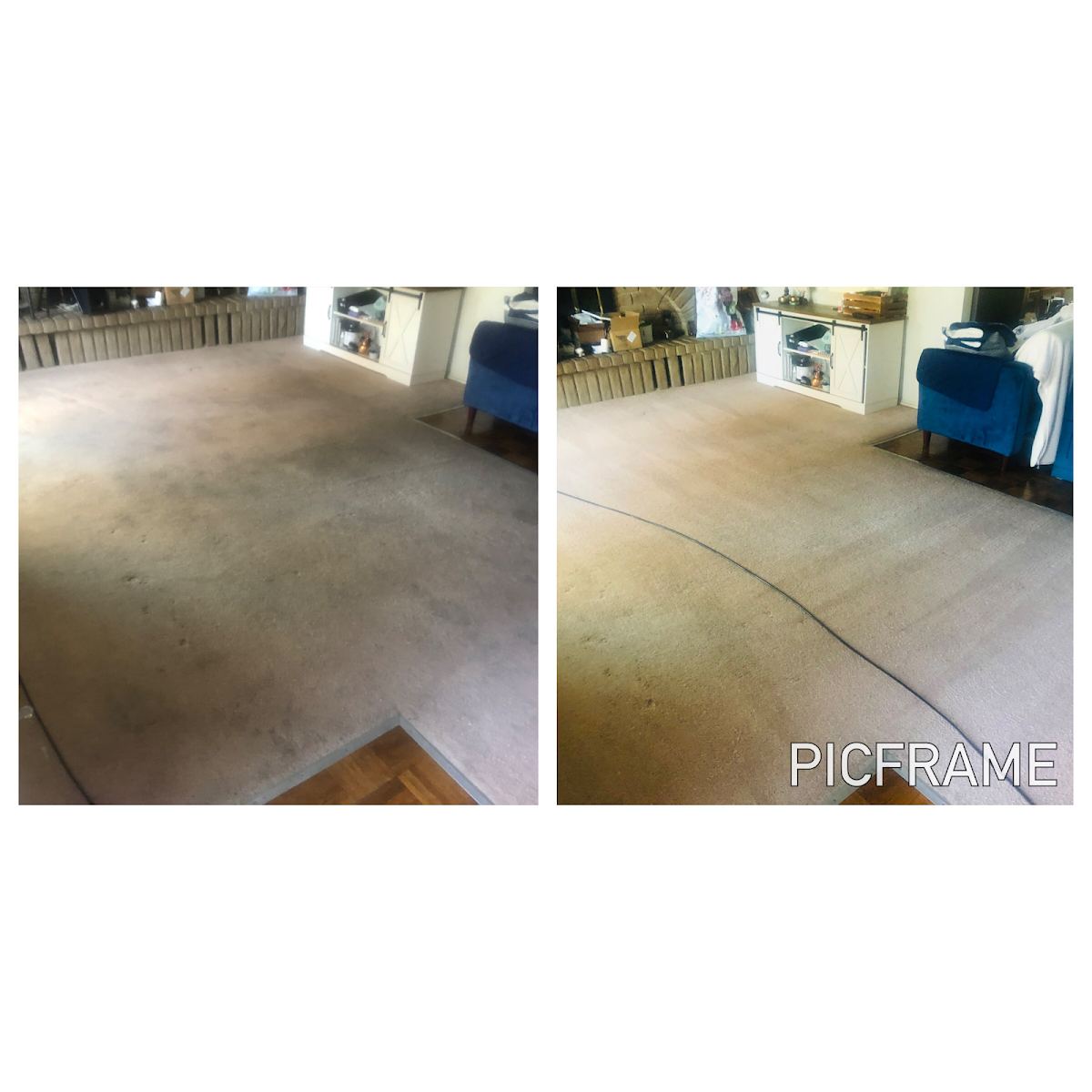 Upholstery cleaning on a fabric sofa in a Dallas living room